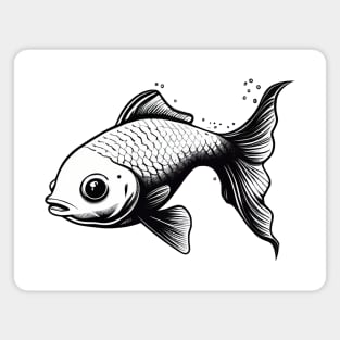 Monochromatic goldfish Magnet